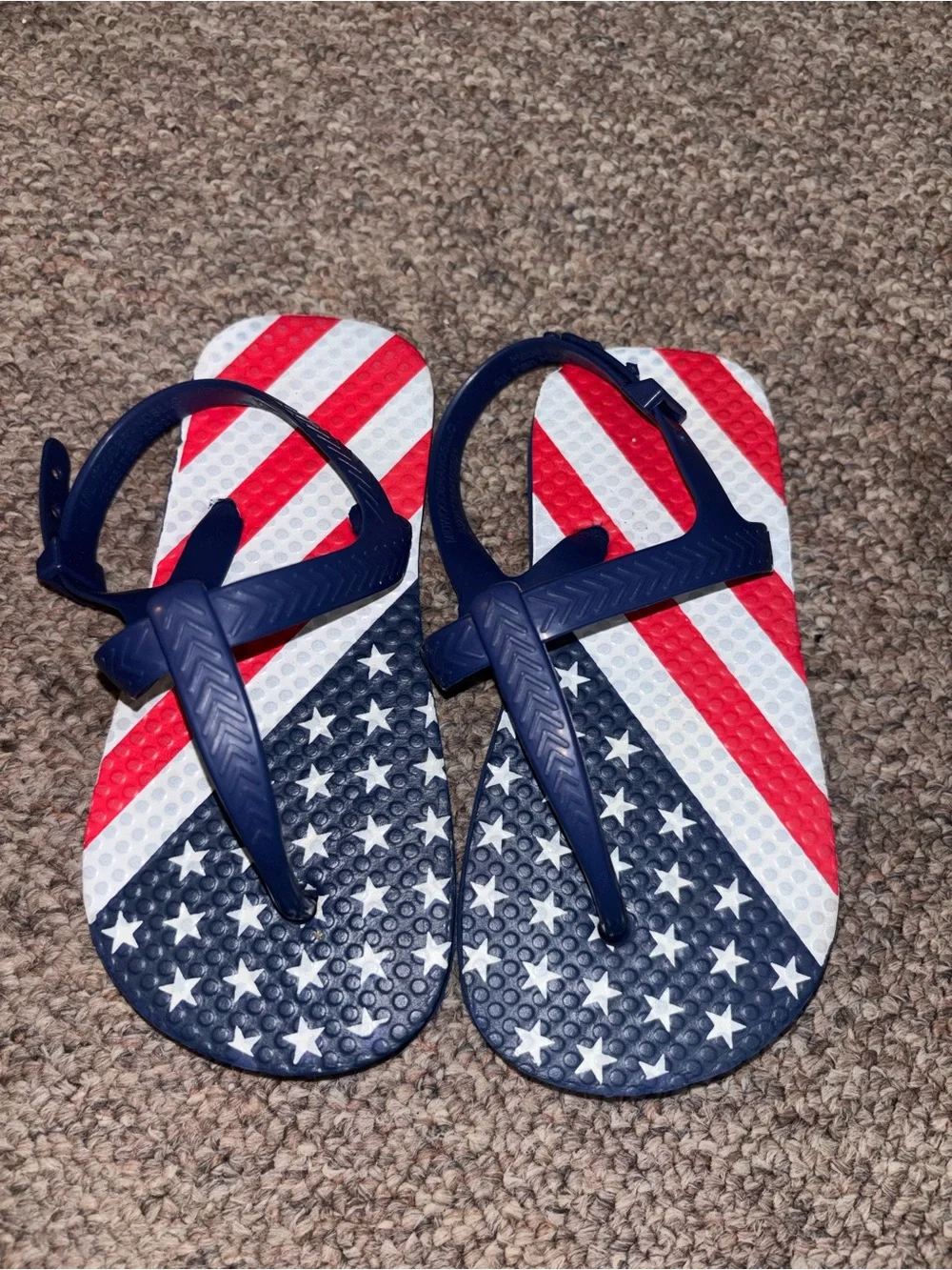 Kids Patriotic Flip Flops - Navy, Red & White